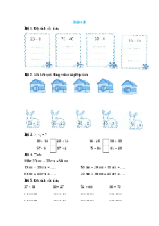 Bài tập cuối tuần Toán lớp 1 Tuần 31 Cánh diều (có lời giải)