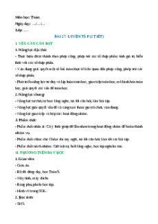 Giáo án Bài 27: Luyện tập Toán lớp 5 Cánh diều