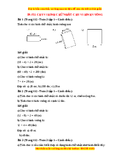 Giải Sgk Toán lớp 3 Bài 53: Chu vi hình chữ nhật, chu vi hình vuông (Cánh diều)