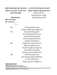 Đề minh họa thi vào lớp 10 Ngữ văn 2025 - Phòng GD Tân Bình (thơ)