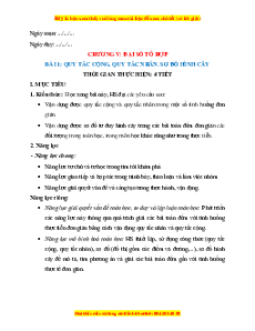 Giáo án Quy tắc cộng. Quy tắc nhân. Sơ đồ hình cây Toán 10 Cánh diều