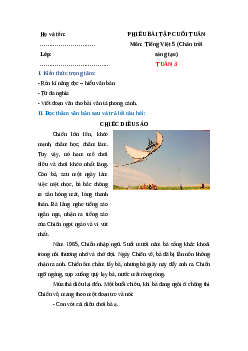 Bài tập cuối tuần Tiếng Việt lớp 5 Chân trời sáng tạo Tuần 3