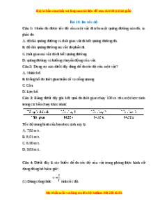 Trắc nghiệm Đo tốc độ KHTN 7 Chân trời sáng tạo