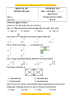 Đề thi cuối kì 2 Toán lớp 4 Cánh diều - Đề 10