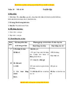 Giáo án Bài 98 Toán lớp 5: Luyện tập (Trang 100)