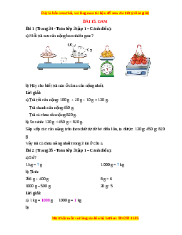 Giải Sgk Toán lớp 3 Bài 15: Gam (Cánh diều)