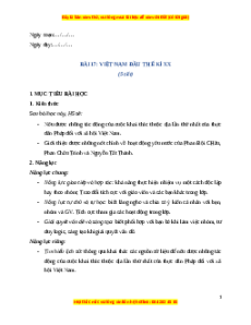 Giáo án Bài 17 Lịch sử 8 Cánh diều (2024): Việt Nam đầu thế kỉ XX