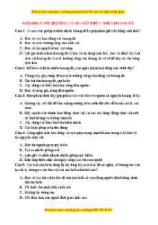 Trắc nghiệm Khôi phục môi trường và giữ gìn thiên nhiên hoang dã Sinh học 9