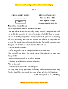 Đề thi giữa kì 1 Ngữ văn 6 Kết nối tri thức (đề 1)