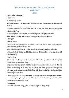 Giáo án Bài 7 Lịch sử 12 Kết nối tri thức: Cuộc kháng chiến chống thực dân Pháp
