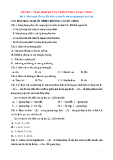 Trắc nghiệm Sinh học 11 Đúng-Sai, Trả lời ngắn Chân trời sáng tạo (form 2025)
