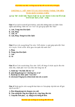 Trắc nghiệm Bài 24 Lịch sử 9: Cuộc đấu tranh bảo vệ và xây dựng chính quyền dân chủ nhân dân (1945 - 1946)