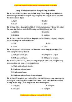 Trắc nghiệm Bài tập oxit axit tác dụng với dung dịch kiềm Hóa học 9