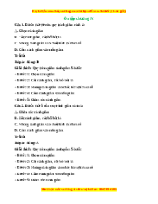 Trắc nghiệm tổng hợp Công nghệ 10 Chương 4