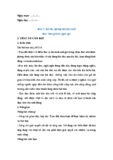 Giáo án Bài 7: Dáng hình ngọn gió Tiếng Việt lớp 5 Chân trời sáng tạo