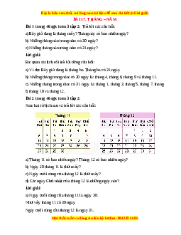 Giải Sgk Toán lớp 3 Bài 17: Tháng - Năm (Cánh diều)