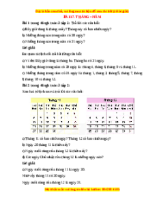 Giải Sgk Toán lớp 3 Bài 17: Tháng - Năm (Cánh diều)