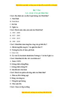 Trắc nghiệm Bài 7: Thơ Ngữ văn 6 Cánh diều