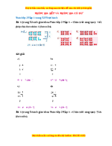 Giải Sgk Toán lớp 3 Bài 33: Phép chia hết và phép chia có dư (Chân trời sáng tạo)