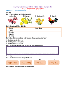 Bài tập hàng ngày Tiếng Việt lớp 2 Cánh diều Học kì 1