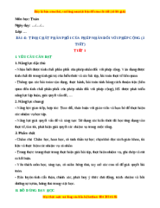 Giáo án Tính chất phân phối của phép nhân đối với phép cộng Toán 4 Kết nối tri thức