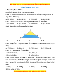 Đề thi giữa kì 1 Toán lớp 4 Kết nối tri thức (đề 3)