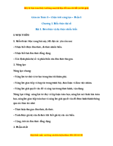 Giáo án Toán 8 Học kì 1 Chân trời sáng tạo