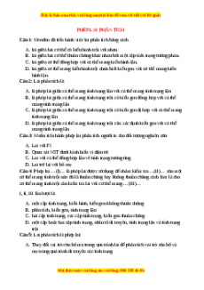 Trắc nghiệm Phép lai phân tích Sinh học 9