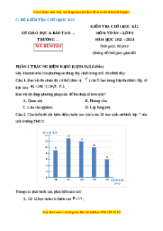 Đề thi cuối kì 2 Toán 6 Cánh diều (Đề 9)
