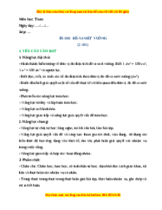 Giáo án Đề-xi-mét vuông Toán lớp 4 Cánh diều