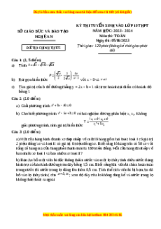 Đề thi vào 10 Toán Tỉnh Nghệ An năm 2023-2024