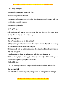 Trắc nghiệm Khái niệm điện trường Vật lí 11 Kết nối tri thức