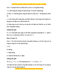 Trắc nghiệm Điện thế Vật lí 11 Kết nối tri thức