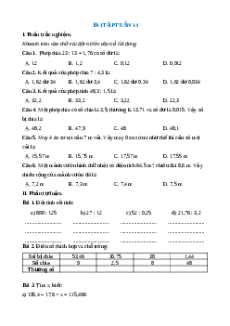 Bài tập cuối tuần Toán 5 Tuần 14 (có lời giải)