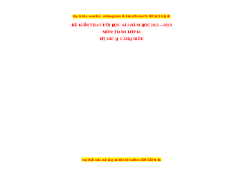 Đề thi cuối học kì 2 Toán 10 Cánh diều có đáp án (Đề 7)