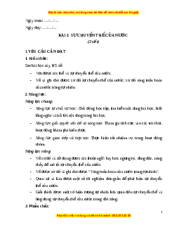 Giáo án Bài 2 Khoa học lớp 4 (Cánh diều): Sự chuyển thể của nước