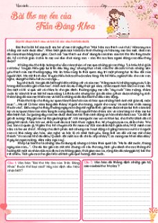 Phiếu bài tập Văn 6 Văn bản nghị luật văn học