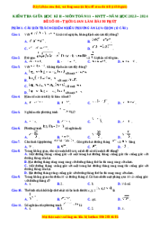 Đề thi giữa kì 2 Toán 11 Kết nối tri thức (theo cấu trúc đề minh họa 2025) Đề 8
