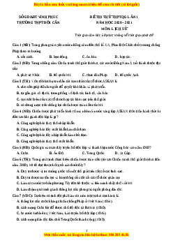 Đề thi thử Lịch Sử trường Đội Cấn lần 1 năm 2021