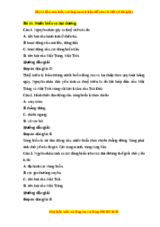 Trắc nghiệm Bài 11: Nước biển và đại dương Địa lí 10 Cánh diều