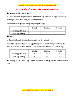 VBT Toán lớp 3 Bài 81 (Cánh diều): Khối hộp chữ nhật, khối lập phương