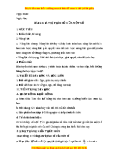 Giáo án Giá trị phân số của một số Toán 6 Chân trời sáng tạo
