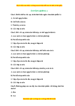 Trắc nghiệm Ôn tập chương 2 Công nghệ 6 Chân trời sáng tạo
