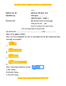 Đề thi cuối kì 2 Tin học lớp 4 Kết nối tri thức (Đề 4)