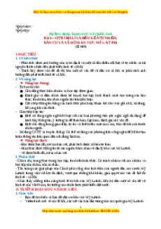 Giáo án Bài 6 Địa lí 11 Kết nối tri thức (2024): Vị trí địa lí, điều kiện tự nhiên, dân cư và xã hội khu vực Mỹ La tinh