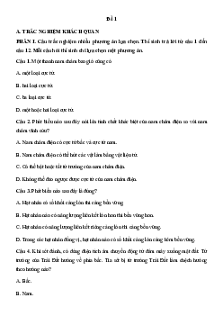 Bộ 3 đề thi Cuối kì 2 Vật lí 12 Cánh diều có đáp án