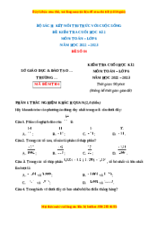 Đề thi cuối kì 2 Toán 6 Kết nối tri thức (Đề 4)