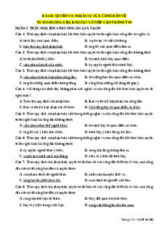 Trắc nghiệm Bài 20 Kinh tế pháp luật 11 Đúng-Sai, Trả lời ngắn: Quyền tự do ngôn luận