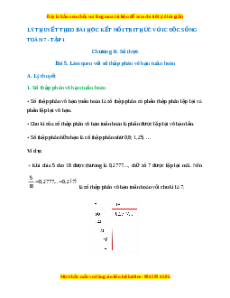 Lý thuyết Bài 5: Làm quen với số thập phân vô hạn tuần hoàn