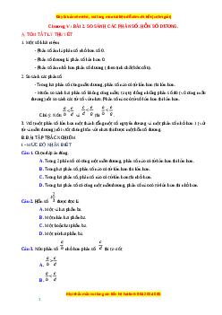 Chuyên đề So sánh các phân số. Hỗn số dương Toán 6 Cánh diều